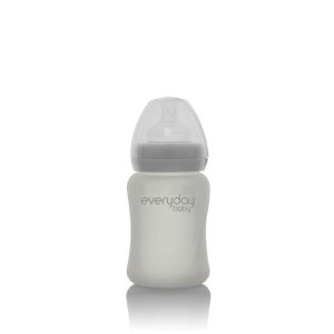 Biberón cristal anti rotura Everyday Baby 150ml gris